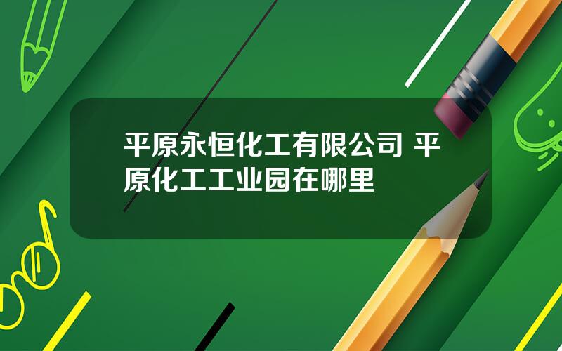 平原永恒化工有限公司 平原化工工业园在哪里